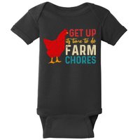 Get Up Its Time To Do Farm Chores Baby Bodysuit