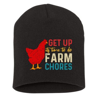 Get Up Its Time To Do Farm Chores Short Acrylic Beanie