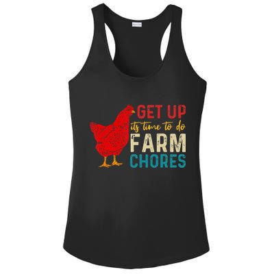 get up it's time to do farm chores Ladies PosiCharge Competitor Racerback Tank