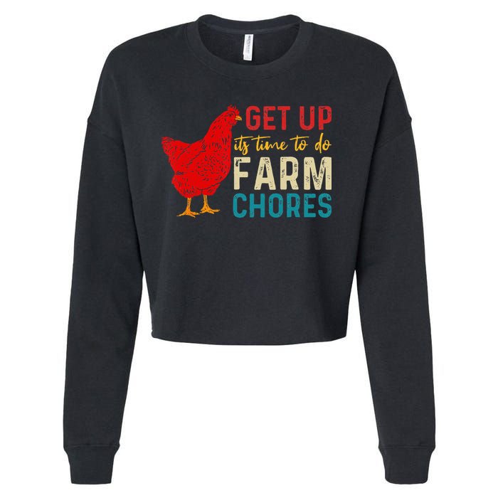 get up it's time to do farm chores Cropped Pullover Crew