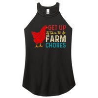 get up it's time to do farm chores Women's Perfect Tri Rocker Tank