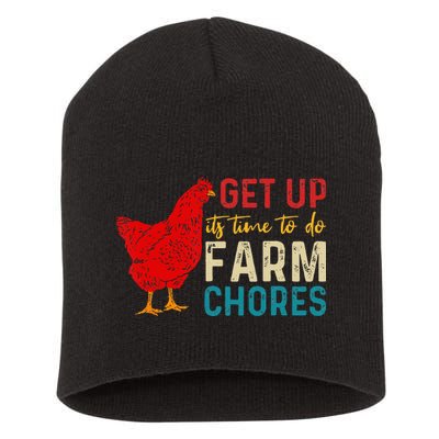get up it's time to do farm chores Short Acrylic Beanie