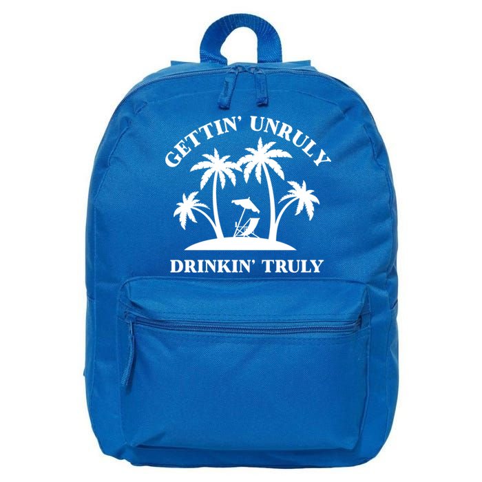 Gettin' Unruly In' Hard Seltzer Summer Beach Alcohol Gift 16 in Basic Backpack