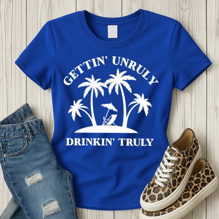 Gettin' Unruly In' Hard Seltzer Summer Beach Alcohol Gift Womens T-Shirt