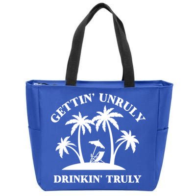 Gettin' Unruly In' Hard Seltzer Summer Beach Alcohol Gift Zip Tote Bag
