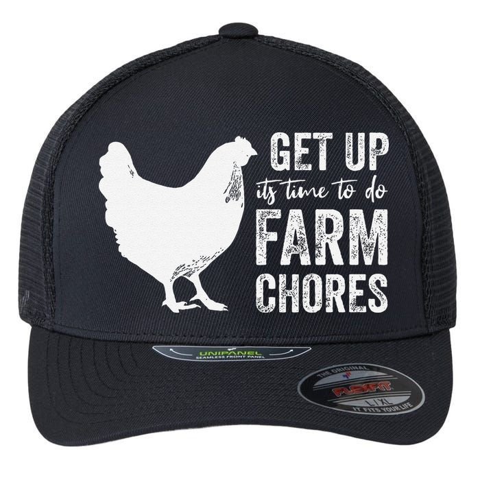 get up its time to do farm chores Flexfit Unipanel Trucker Cap