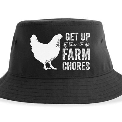 get up its time to do farm chores Sustainable Bucket Hat