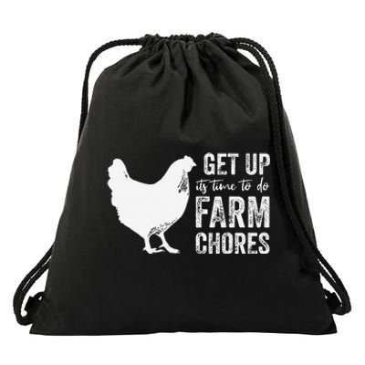 get up its time to do farm chores Drawstring Bag