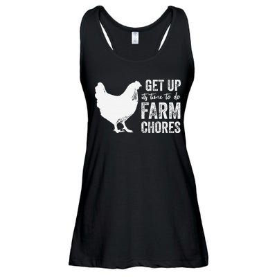 get up its time to do farm chores Ladies Essential Flowy Tank