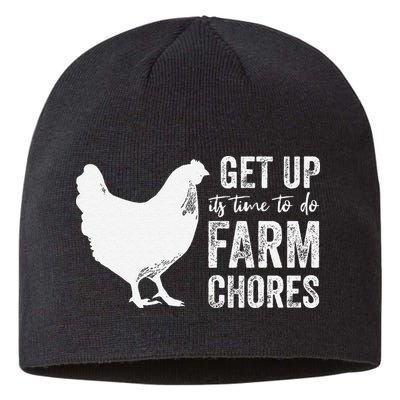 get up its time to do farm chores Sustainable Beanie