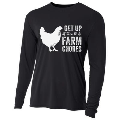 get up its time to do farm chores Cooling Performance Long Sleeve Crew