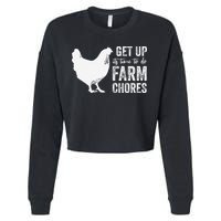 get up its time to do farm chores Cropped Pullover Crew