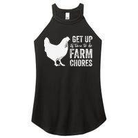 get up its time to do farm chores Women's Perfect Tri Rocker Tank