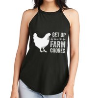 get up its time to do farm chores Women's Perfect Tri Rocker Tank