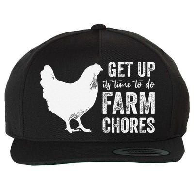 get up its time to do farm chores Wool Snapback Cap
