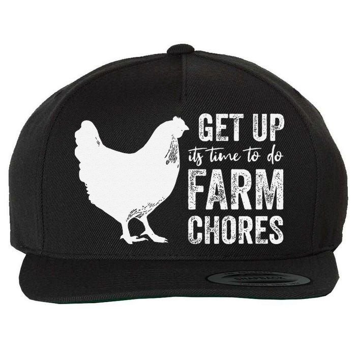 get up its time to do farm chores Wool Snapback Cap