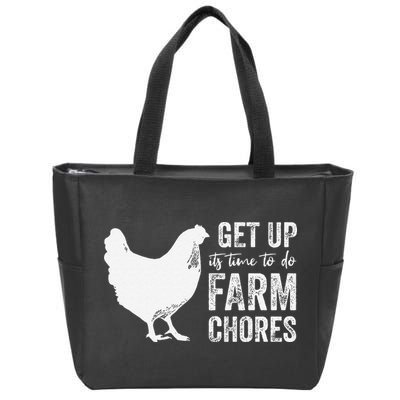 get up its time to do farm chores Zip Tote Bag