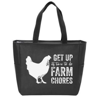 get up its time to do farm chores Zip Tote Bag