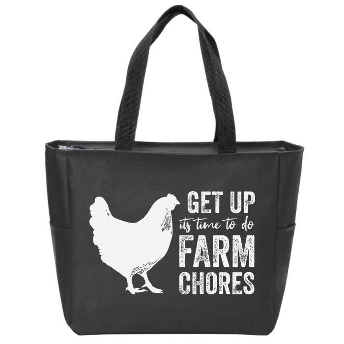 get up its time to do farm chores Zip Tote Bag
