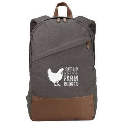 get up its time to do farm chores Cotton Canvas Backpack