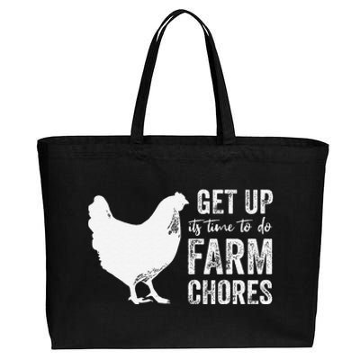 get up its time to do farm chores Cotton Canvas Jumbo Tote