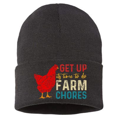 Get Up ItS Time To Do Farm Chores Sustainable Knit Beanie