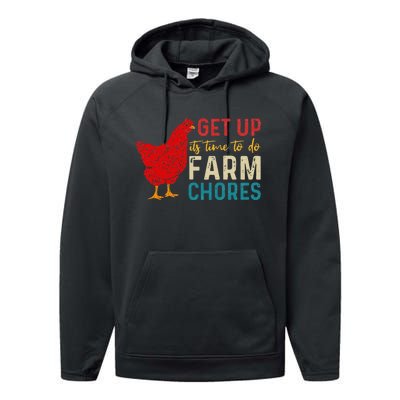 Get Up Its Time To Do Farm Chores Performance Fleece Hoodie