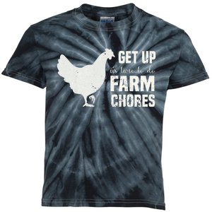 get up its time to do farm chores chicken funny Kids Tie-Dye T-Shirt