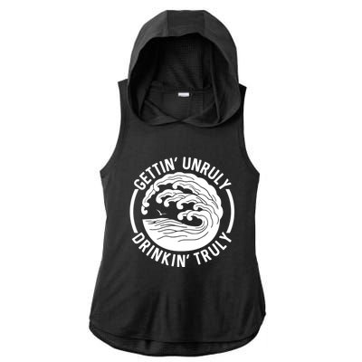 Gettin' Unruly In' Hard Seltzer Summer Beach Alcohol Gift Ladies PosiCharge Tri-Blend Wicking Draft Hoodie Tank