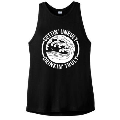 Gettin' Unruly In' Hard Seltzer Summer Beach Alcohol Gift Ladies PosiCharge Tri-Blend Wicking Tank