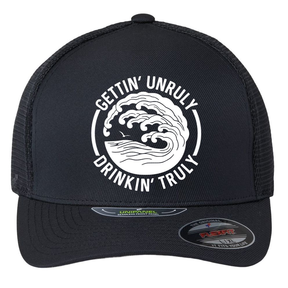Gettin' Unruly In' Hard Seltzer Summer Beach Alcohol Gift Flexfit Unipanel Trucker Cap