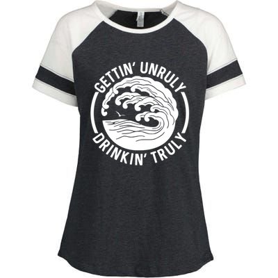 Gettin' Unruly In' Hard Seltzer Summer Beach Alcohol Gift Enza Ladies Jersey Colorblock Tee