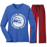 Gettin' Unruly In' Hard Seltzer Summer Beach Alcohol Gift Women's Long Sleeve Flannel Pajama Set 