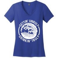 Gettin' Unruly In' Hard Seltzer Summer Beach Alcohol Gift Women's V-Neck T-Shirt