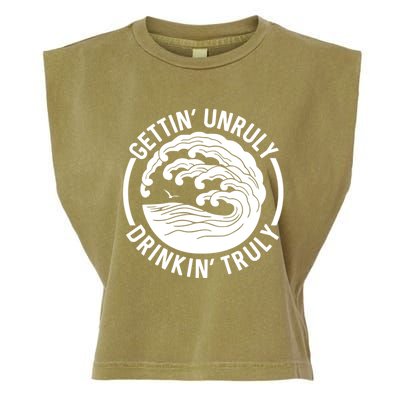 Gettin' Unruly In' Hard Seltzer Summer Beach Alcohol Gift Garment-Dyed Women's Muscle Tee