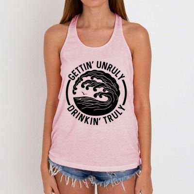 Gettin' Unruly In' Hard Seltzer Summer Beach Alcohol Gift Women's Knotted Racerback Tank