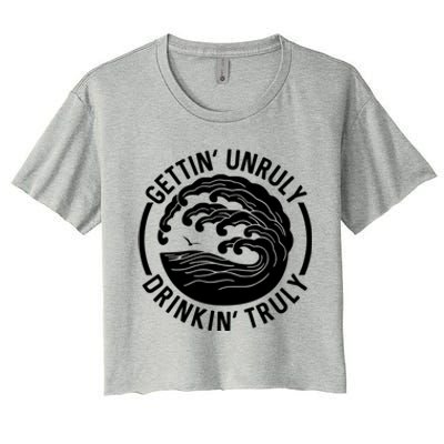 Gettin' Unruly In' Hard Seltzer Summer Beach Alcohol Gift Women's Crop Top Tee