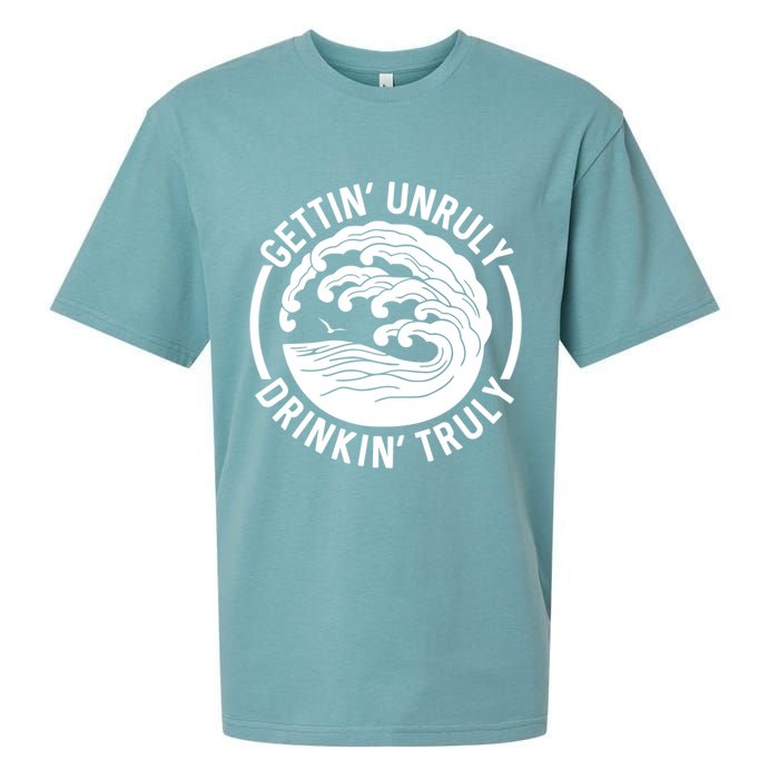 Gettin' Unruly In' Hard Seltzer Summer Beach Alcohol Gift Sueded Cloud Jersey T-Shirt