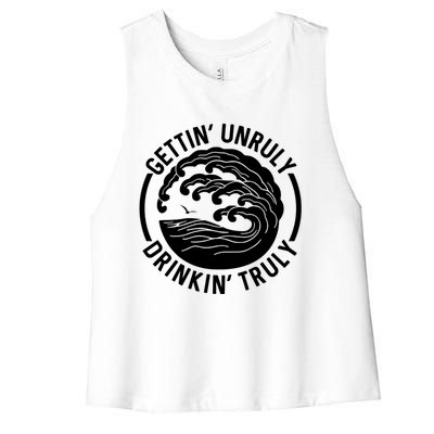 Gettin' Unruly In' Hard Seltzer Summer Beach Alcohol Gift Women's Racerback Cropped Tank