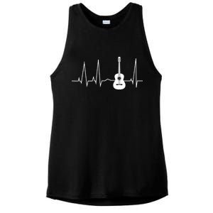 Guitar Heartbeat Pulse Ladies PosiCharge Tri-Blend Wicking Tank