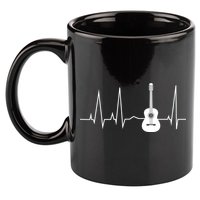 Guitar Heartbeat Pulse 11oz C Handle Ceramic Mug