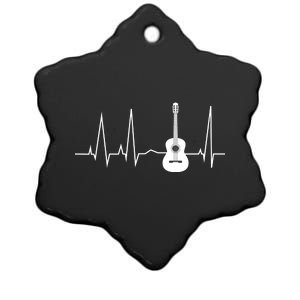 Guitar Heartbeat Pulse Ceramic Star Ornament