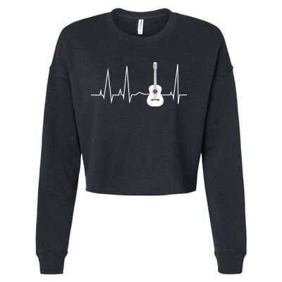 Guitar Heartbeat Pulse Cropped Pullover Crew