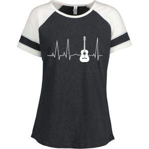 Guitar Heartbeat Pulse Enza Ladies Jersey Colorblock Tee