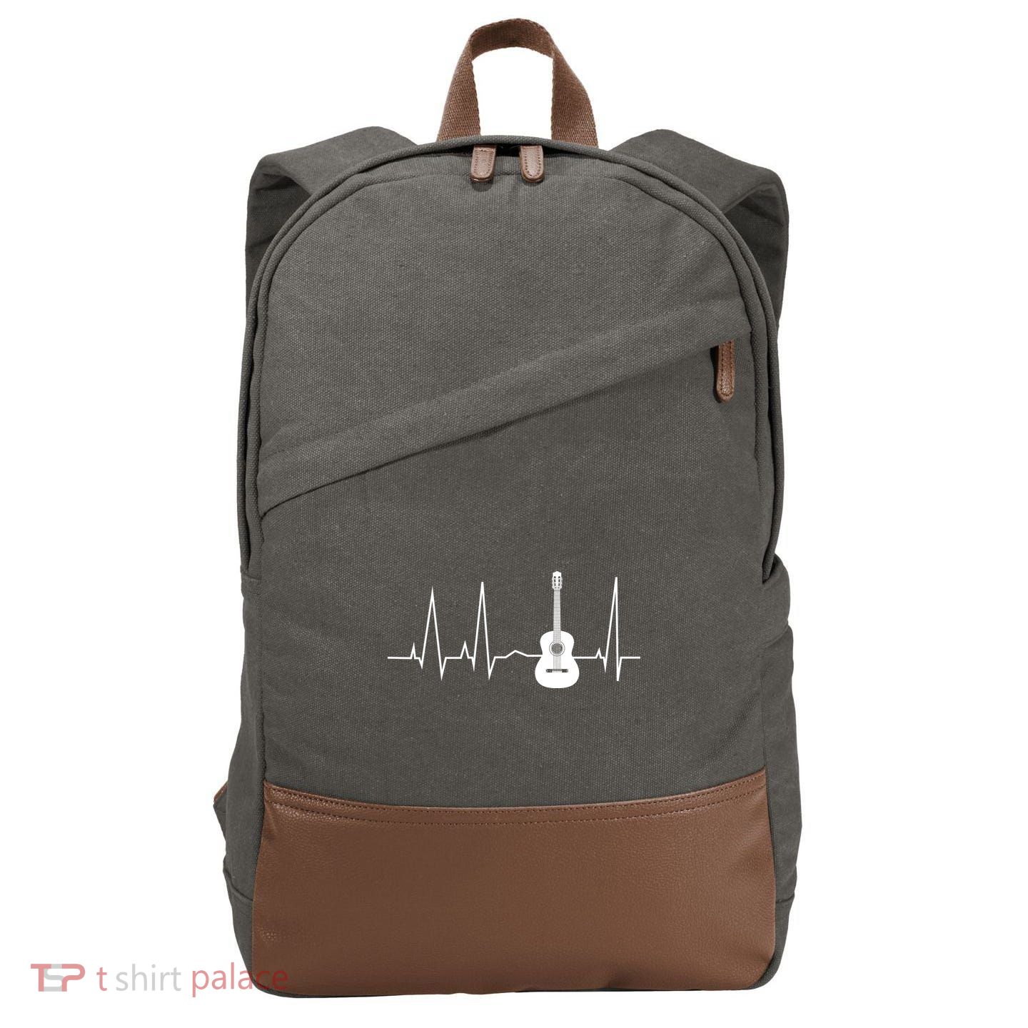 Guitar Heartbeat Pulse Cotton Canvas Backpack