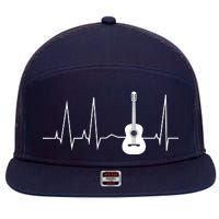 Guitar Heartbeat Pulse 7 Panel Mesh Trucker Snapback Hat