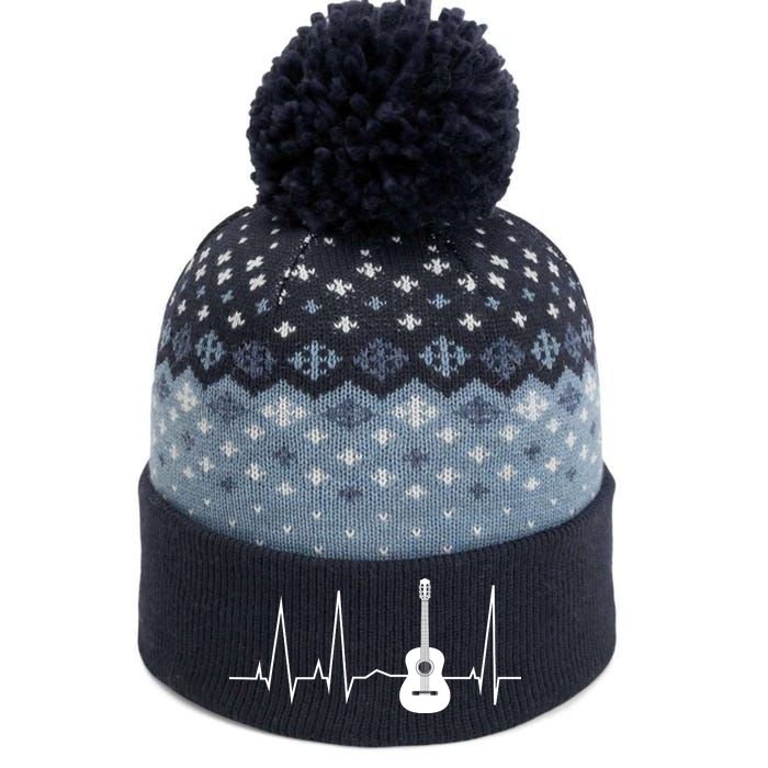 Guitar Heartbeat Pulse The Baniff Cuffed Pom Beanie