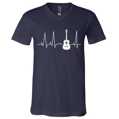 Guitar Heartbeat Pulse V-Neck T-Shirt