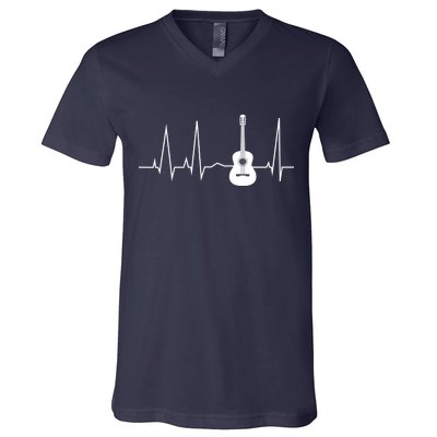 Guitar Heartbeat Pulse V-Neck T-Shirt