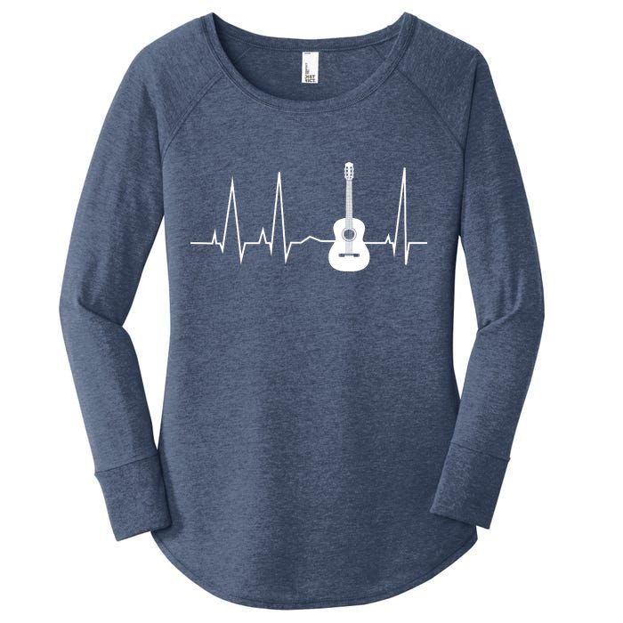 Guitar Heartbeat Pulse Women's Perfect Tri Tunic Long Sleeve Shirt